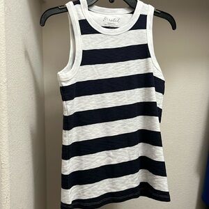 striped navy and white tank top